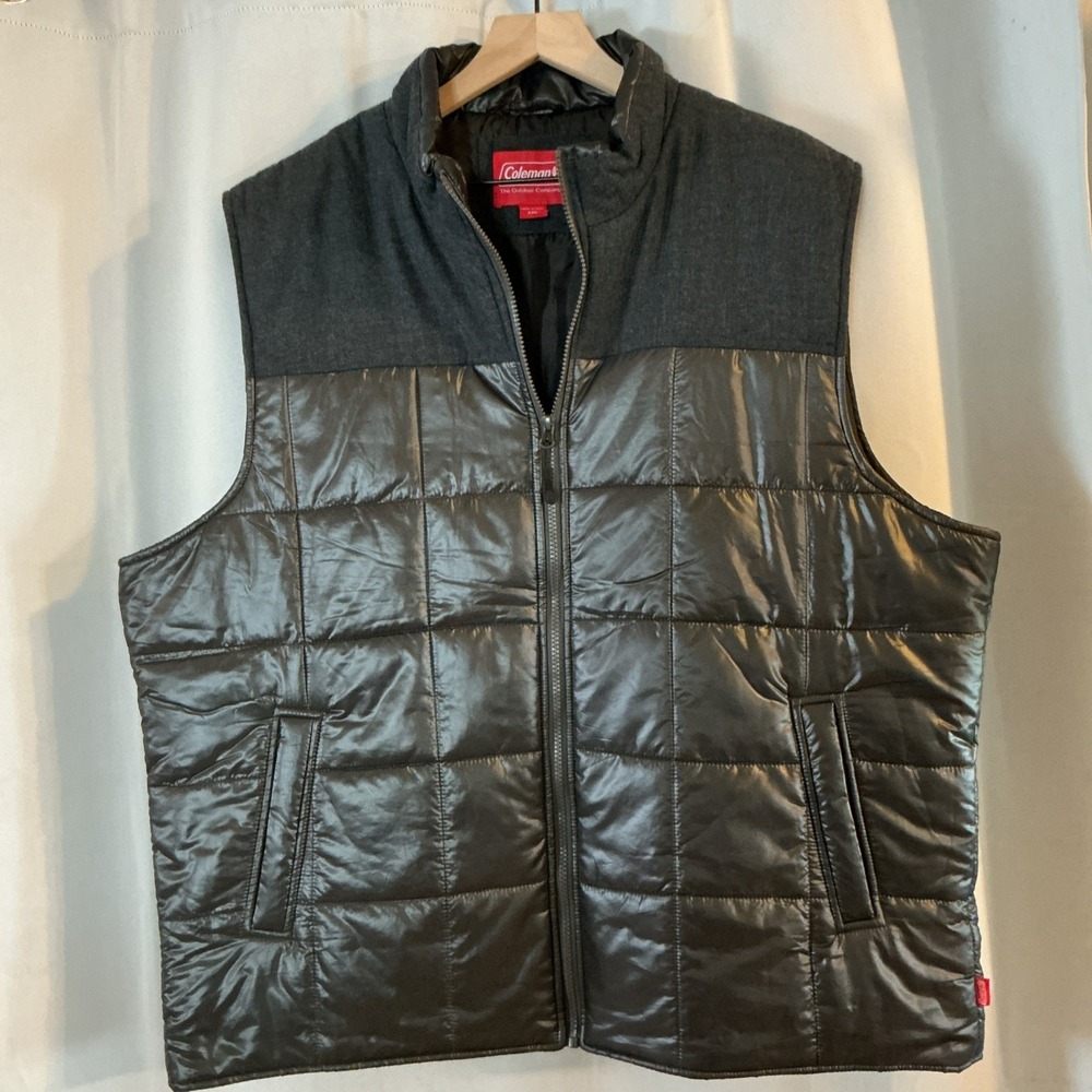 Coleman mens outdoor puffer vest XXL Black full zip camping